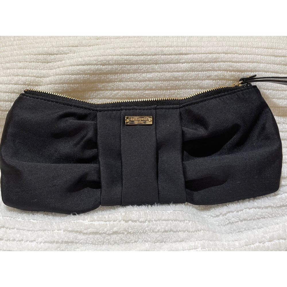 Kate spade n y Black satin wristlets bag